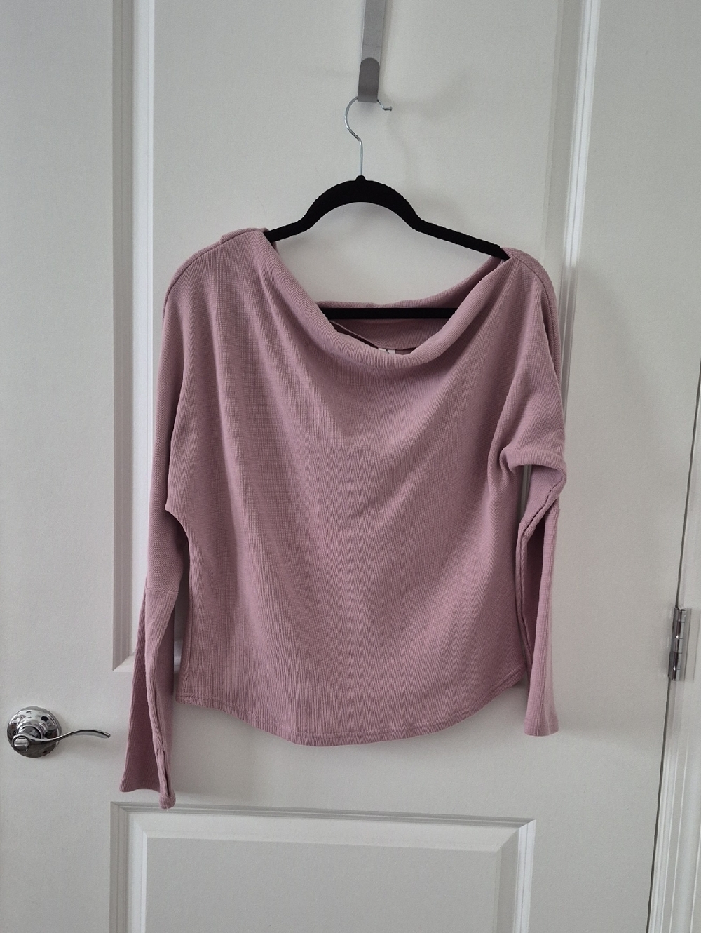 Womens Dusty Pink Long-Sleeve Boatneck Sweater